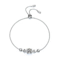 Bracelet - Heart Shaped S925 Sterling Silver with Moissanite Stones and Platinum Plating