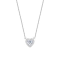 Necklace 925 Sterling Silver Heart Pendant with Moissanite Stone Romantic Design