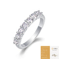 Half Circle Moissanite 925 Sterling Silver Ring