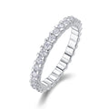 Geometric Circular Moissanite Eternal Sterling Silver Ring