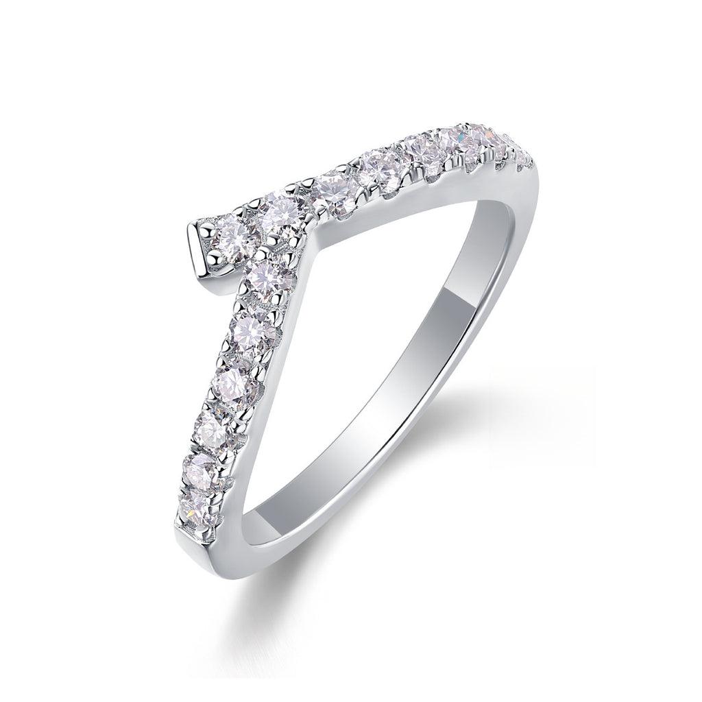 Moissanite Geometric Design Elegant Fashion 925 Sterling Silver Adjustable Ring